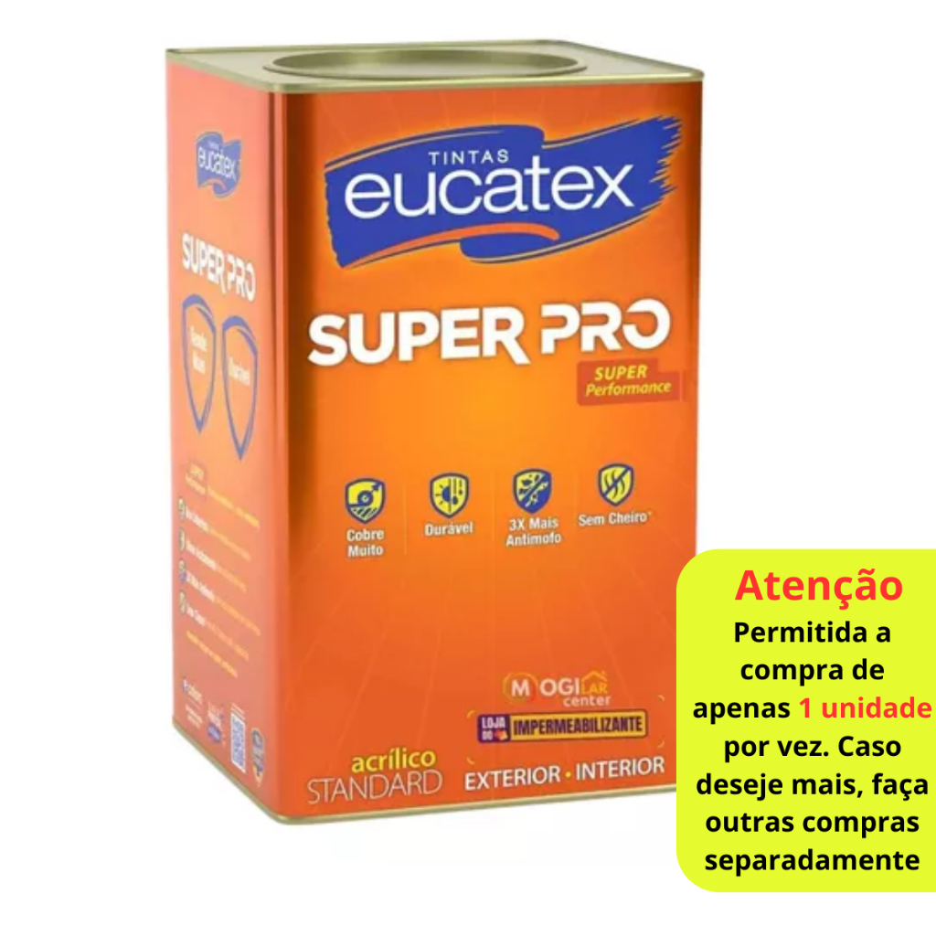 Tinta 3x Antimofo Para Parede Exterior Interior Eucatex 18l Branco em Oferta na Shopee
