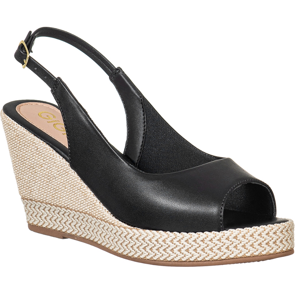Sandália Feminina Anabela PeepToe Espadrille Salto Alto Plataforma Confortável Promoção Gigil - Women Shoes
