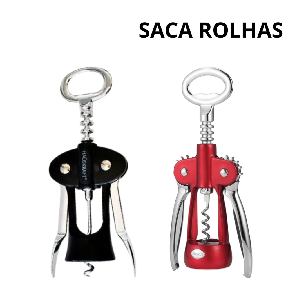 Abridor de Garrafas Saca-Rolhas Santiago Inox/ Plástico