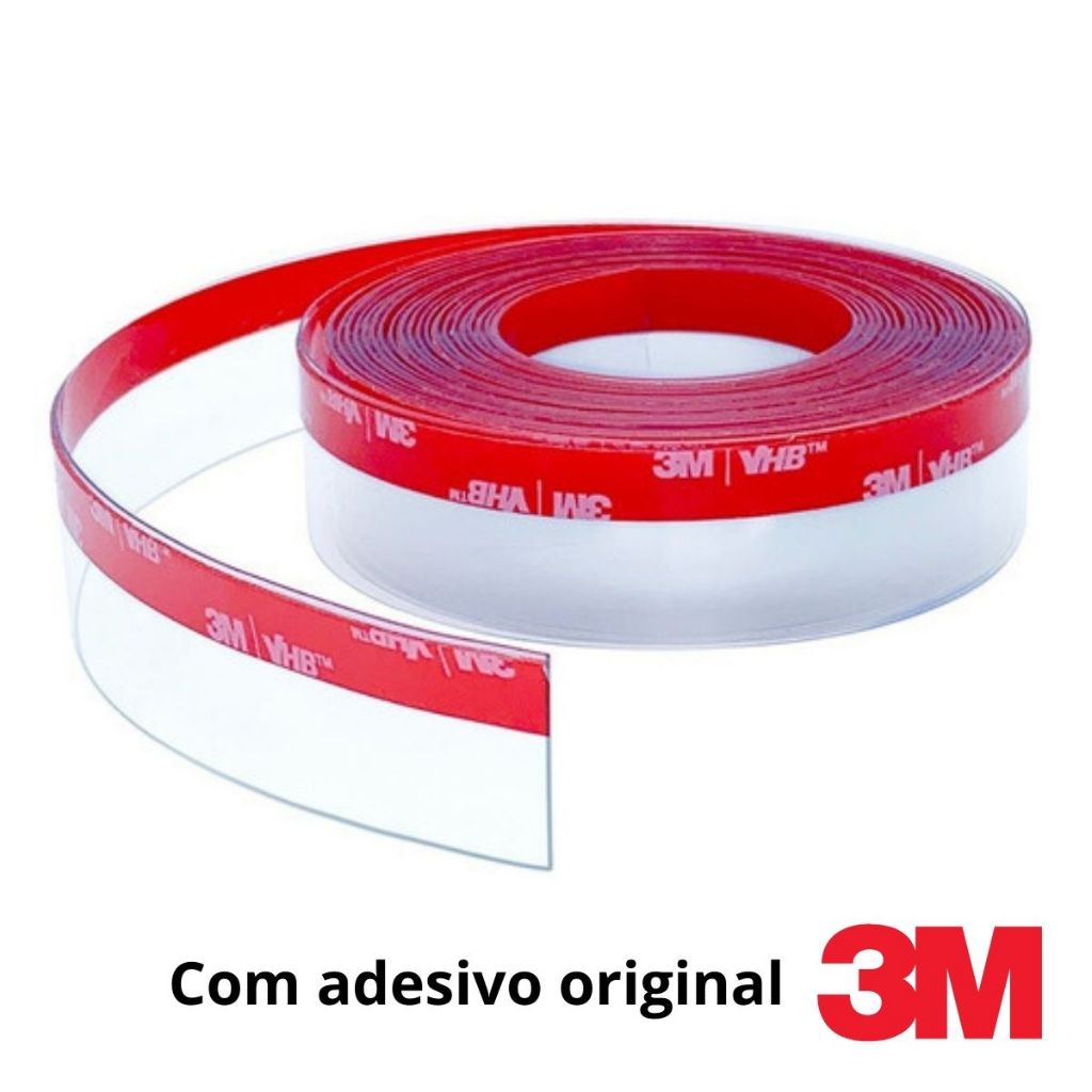 Fita Veda Fresta Porta Portão Transparente Adesivo 3M Protege de Pó Insetos Agua 5m x 40mm