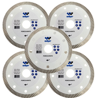 Kit 5 Disco Diamantado P/ Cortar Porcelanato Ultra Fino Corte Acabamento Perfeito Exelente Rendiment em Oferta na Shopee