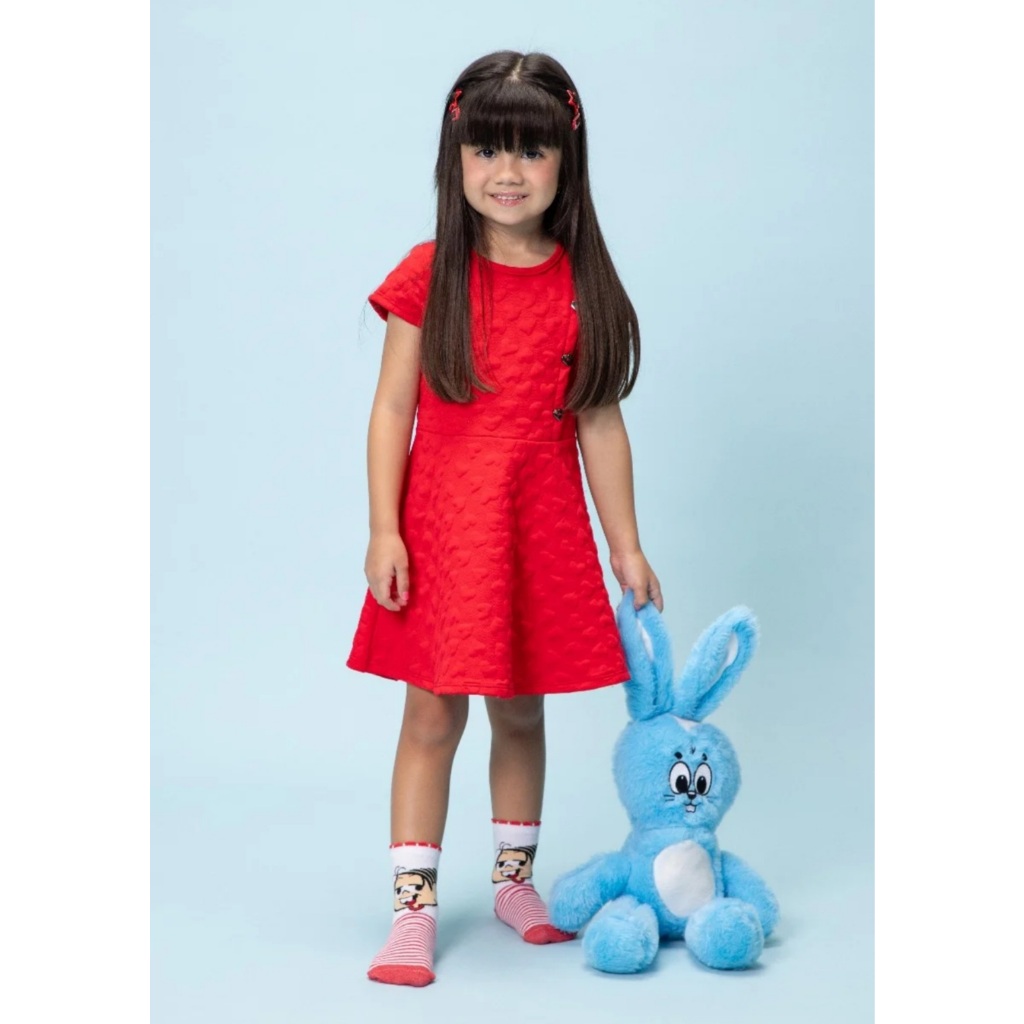 Kit Meia infantil Turma da Monica Cia da Meia Monica/Cascão/Cebolinha/Magali