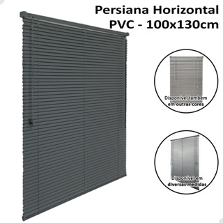Persiana Horizontal 100x130cm PVC 25mm Cortina Sala Quarto em Oferta na Shopee