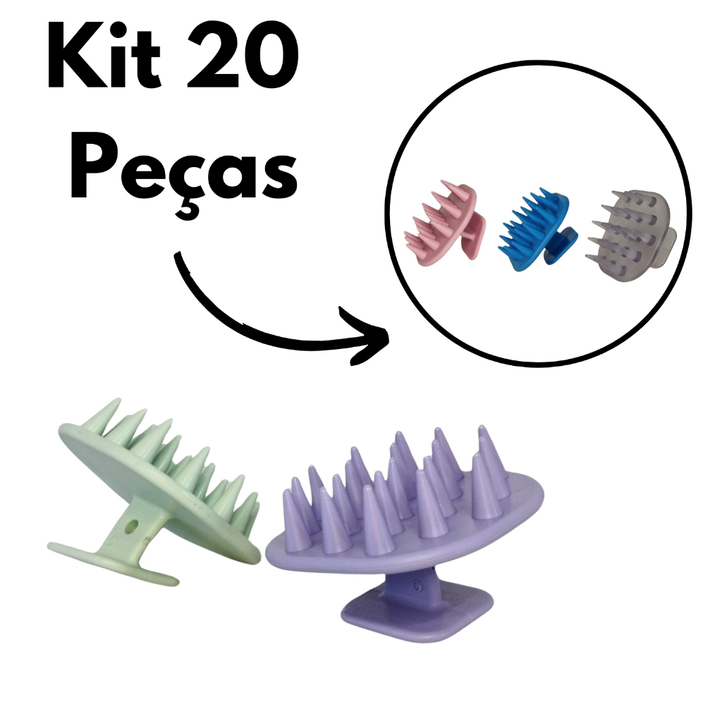 Kit 20 Escova Massageadora De Silicone
