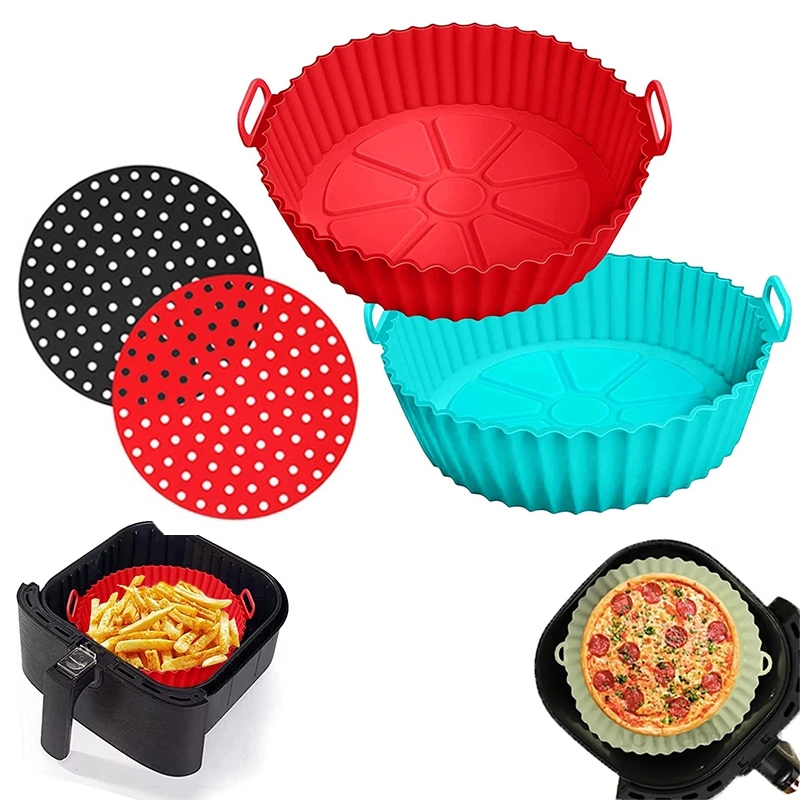 Forma Para Air Fryer Microondas Assadeira Não Gruda Tapete Em Silicone Fritadeira Elétrica