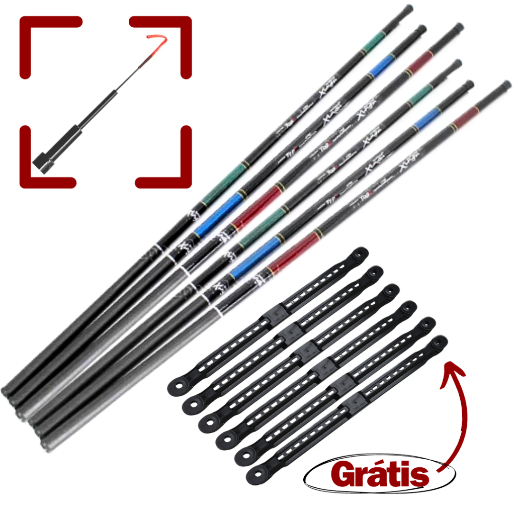 Kit 3 Varas Telescópicas Vários Tamanhos Caniço Pesca Pescaria Enrolador Linha Capa Pescar Fibra