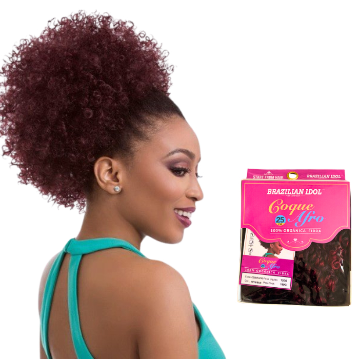 Aplique Coque Afro Puff Cacheado 180g Orgânico Natural 1/bug