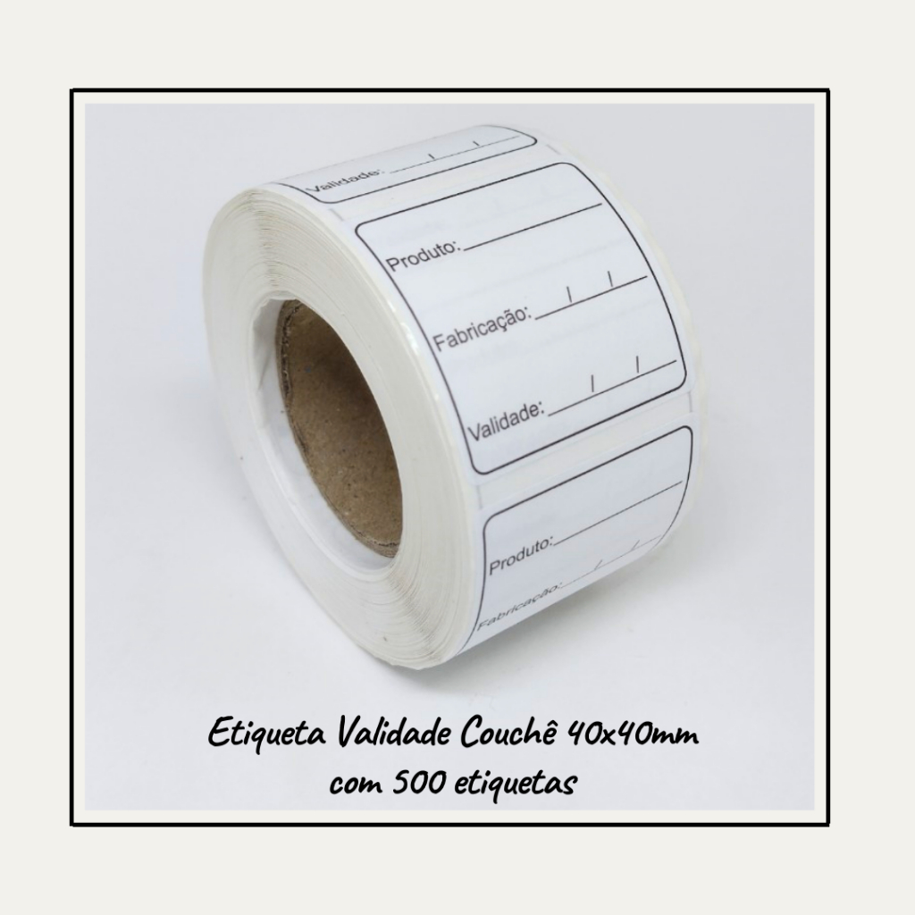 Etiquetas Prazo de Validade 40x40 Couchê - 500 Unidades