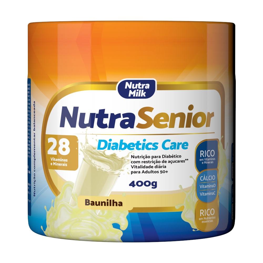 Nutra Senior Adulto 50+ Diabetics Care Complemento Alimentar 400g - 28 Vitaminas e Minerais em Oferta na Shopee