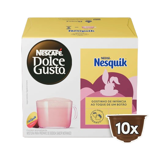 Cápsula Nesquik Morango Com 10 Unidades Dolce Gusto 150g em Oferta na Shopee