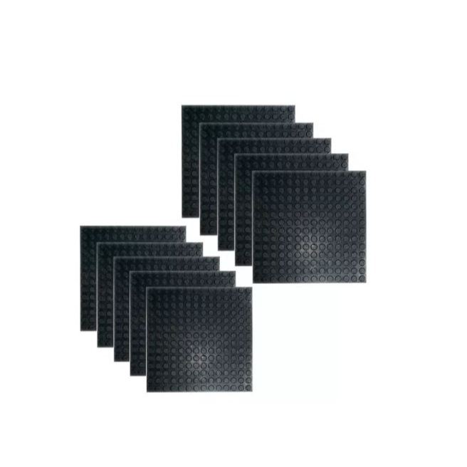 Kit 10 Peças Piso Borracha Moeda - Placa 43,5cm X 43,5cm Borracha