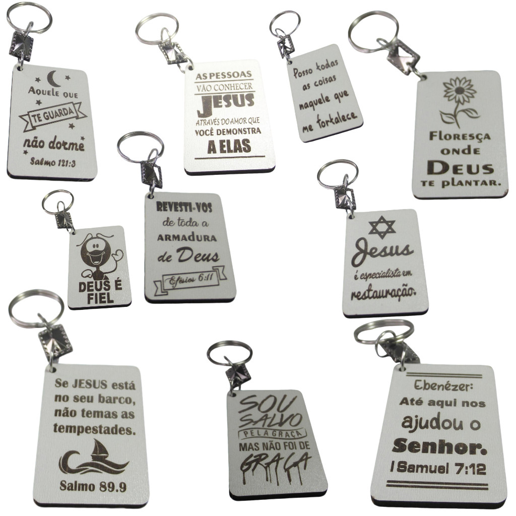 Kit Chaveiros em Mdf Cristão para Lembrancinhas e eventos igreja em Oferta na Shopee
