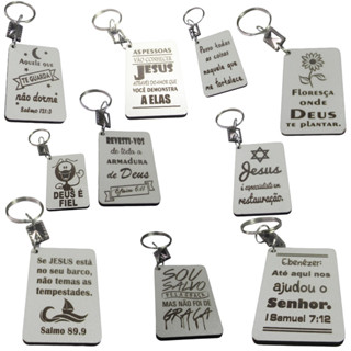 Kit Chaveiros em Mdf Cristão para Lembrancinhas e eventos igreja em Oferta na Shopee