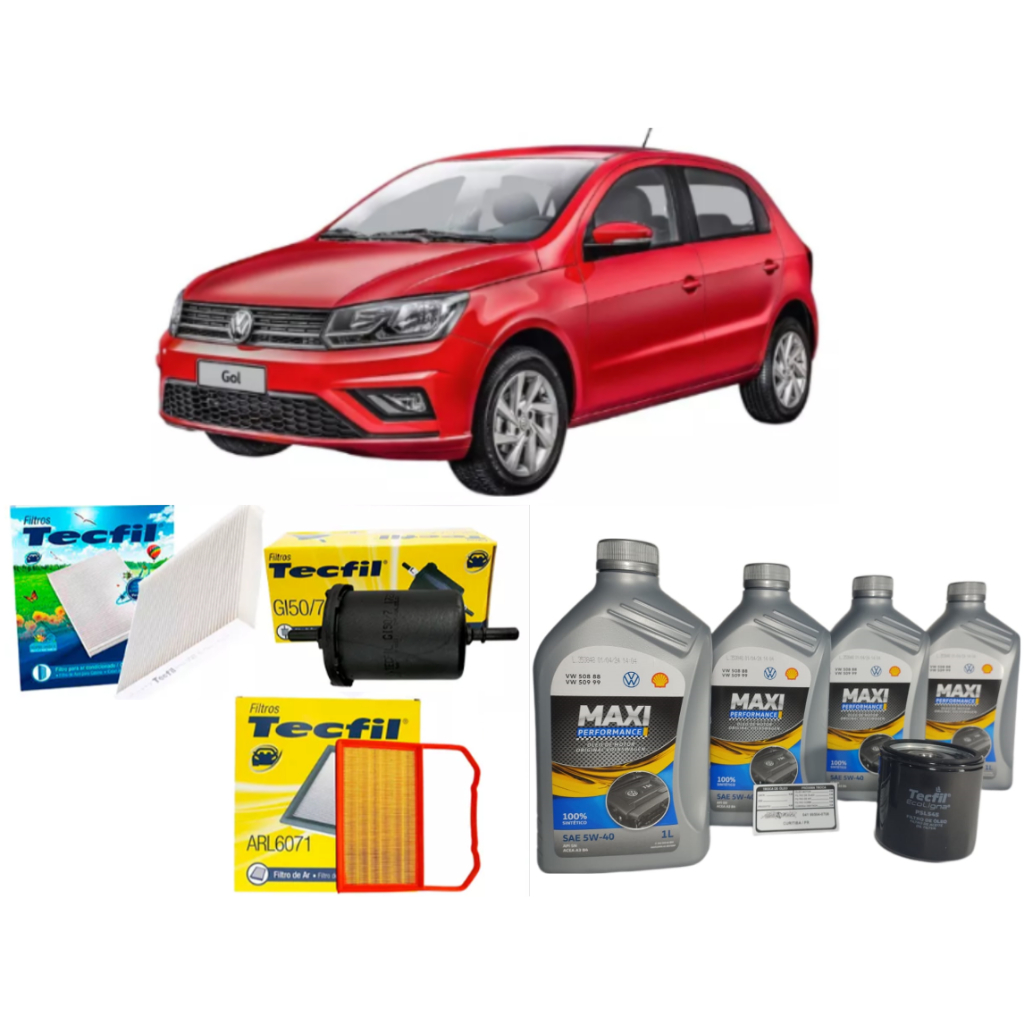 Kit Troca de Óleo e Filtros 5w40 Sintético Volkswagen Gol 1.0 3cc 2016 em Diante em Oferta na Shopee