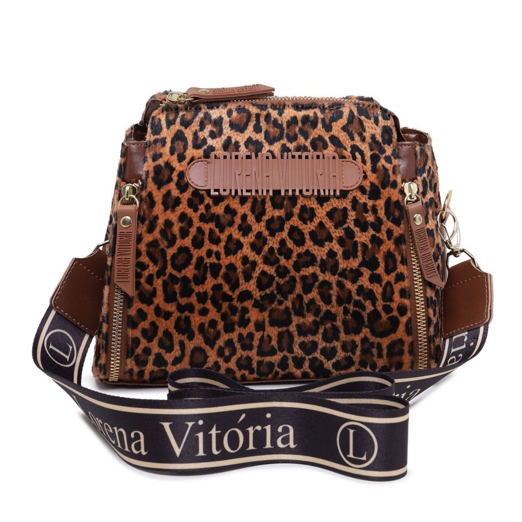 BOLSA FEMININA ONÇA LUXO LANÇAMENTO 3 ZÍPER ALÇA BORDADA