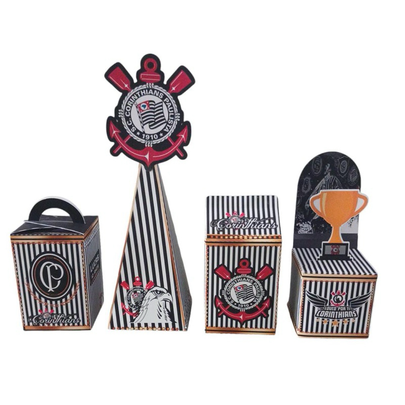 Caixas Personalizadas Corinthians - Lembrancinha Aniversário - Festa Corinthians