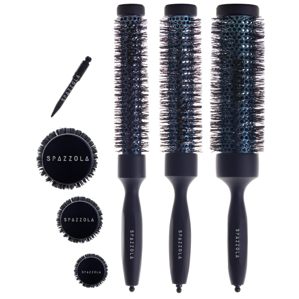Escova De Cabelo Longa Profissional Vazada Térmica Kit Com 3 em Oferta na Shopee