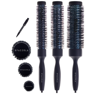 Escova De Cabelo Longa Profissional Vazada Térmica Kit Com 3 em Oferta na Shopee