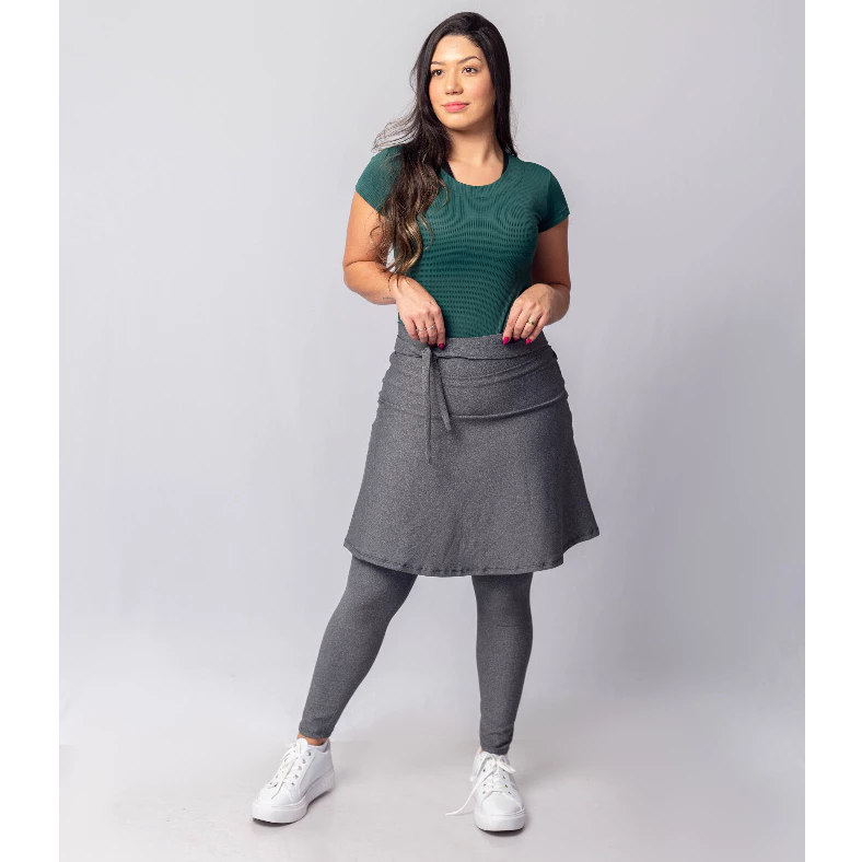Calça Legging Com Saia Fitness Moda Evangélica Com Laço Bebbela — imagem 1