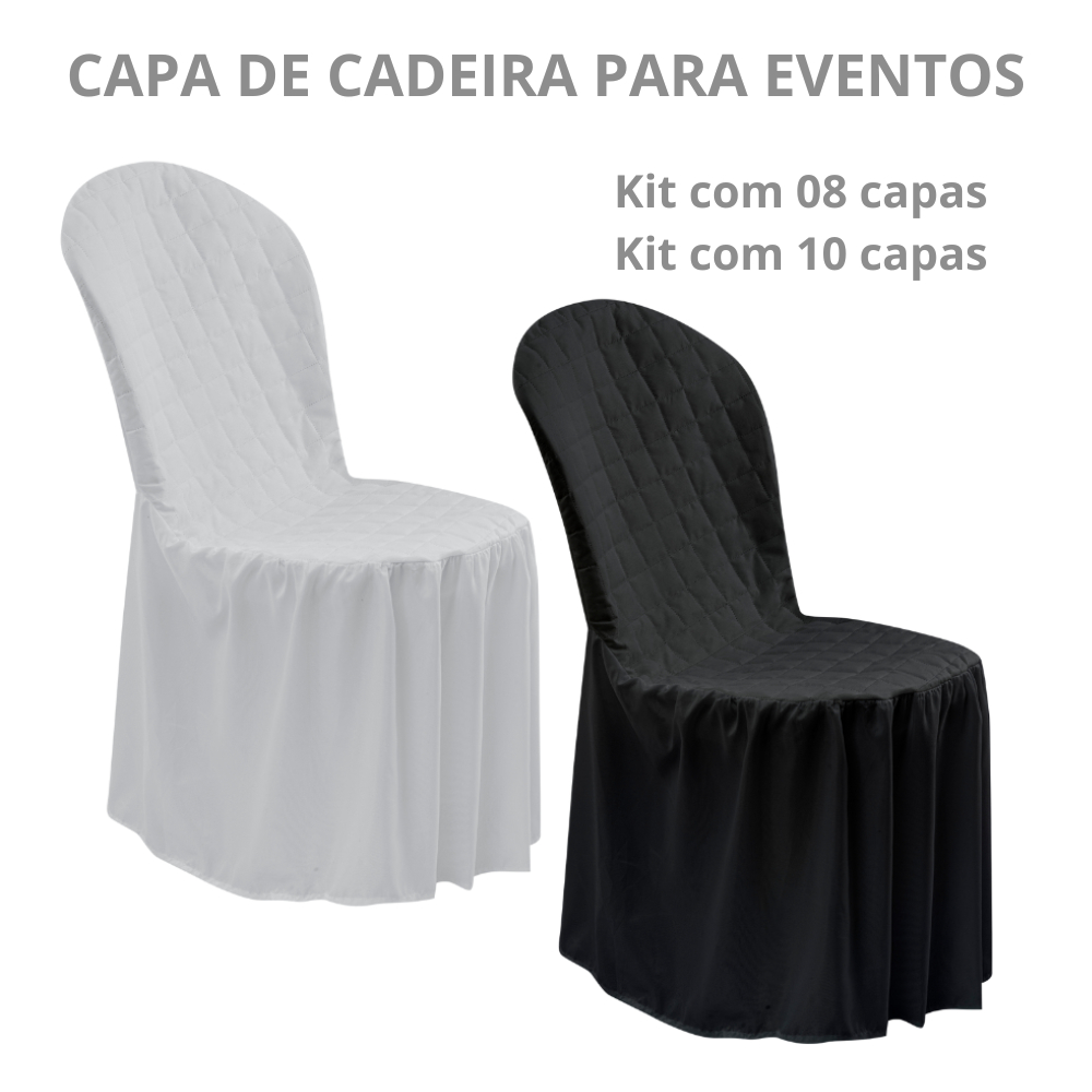 Capa Para Cadeira De Plástico Sem Braço Matelada pra Buffet Kit/08 Kit/10