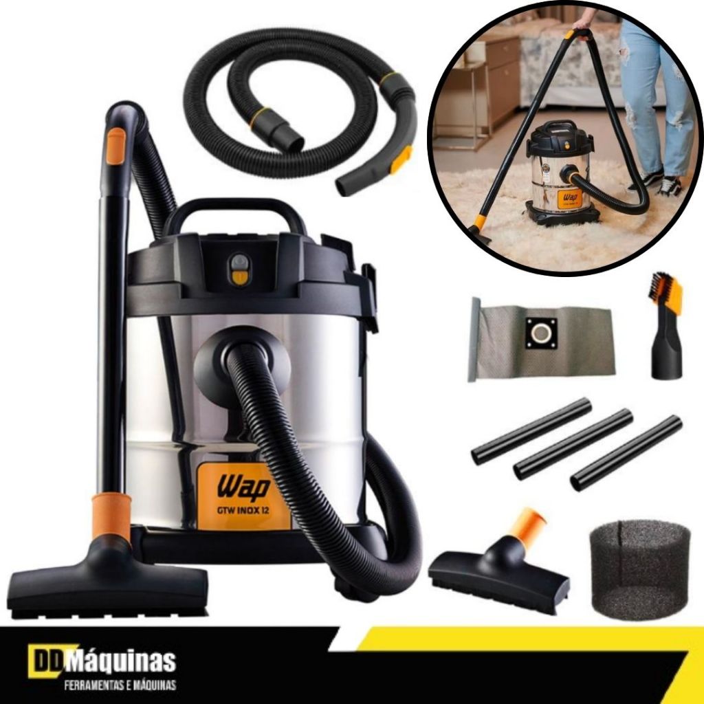 Aspirador De Pó e Água 110 Volts 1400w Inox- Wap