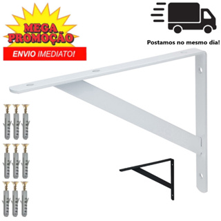 KIT 12x Mão Francesa Cantoneira Suporte para Prateleira + Parafuso e bucha - Escolha o tamanho em Oferta na Shopee