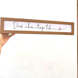Quadrinho 40x10 DEUS E BOM O TEMPO TODO  para sala\rack\quarto\decoração em Oferta na Shopee