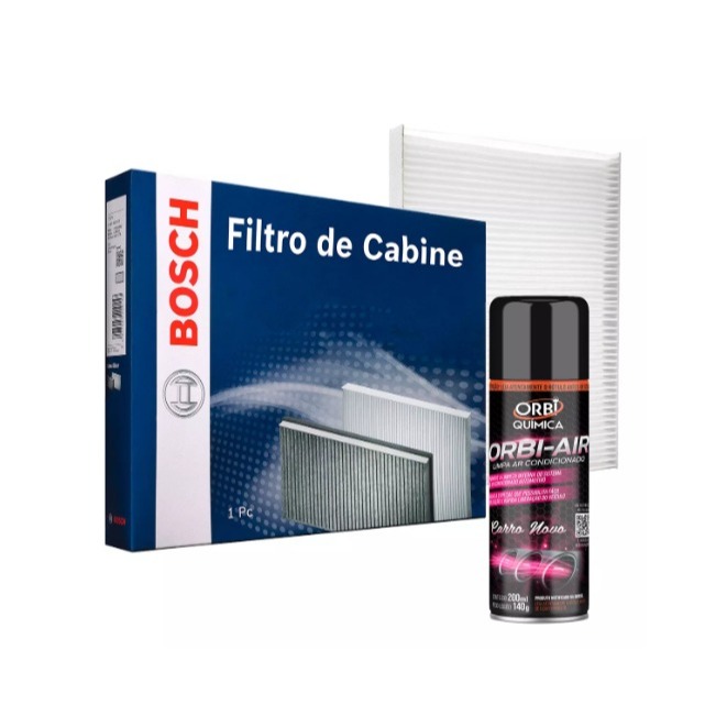 Filtro Ar Condicionado Ecosport Fiesta Ka + Spray Higienizador | Bosch 0589 2013 A 2021