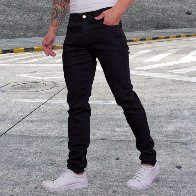 Jeans Masculino Zíper Lycra Jeans Stretch Fabricantes Preços Especiais Venda Direta Cor Preto Escuro Claro Medio