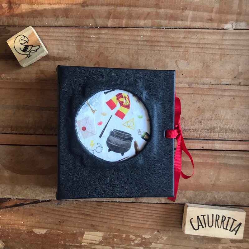 Grimorio Harry Potter - Capa Dura Couro Preto - 72 folhas - Tamanho Especial cód. CAD141
