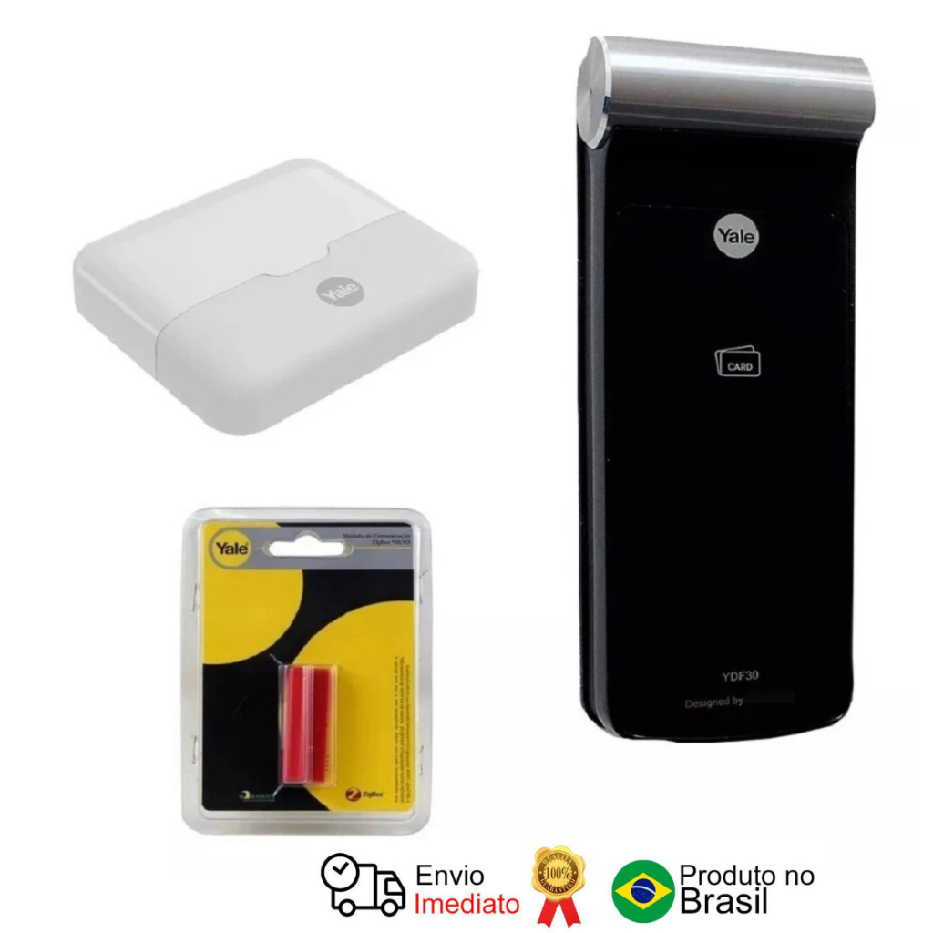 Fechadura Digital Yale Abre com APP, Senha e Cartão - Ydf 30 Rl Trinco Rolete
