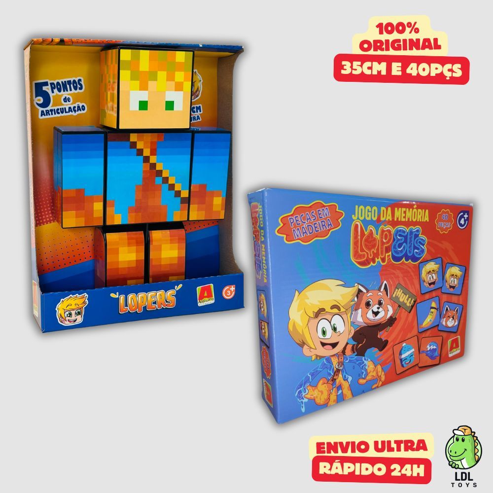 Kit Boneco Lopers 25cm + Jogo da Memória Gamer Youtuber Algazarra em Oferta na Shopee