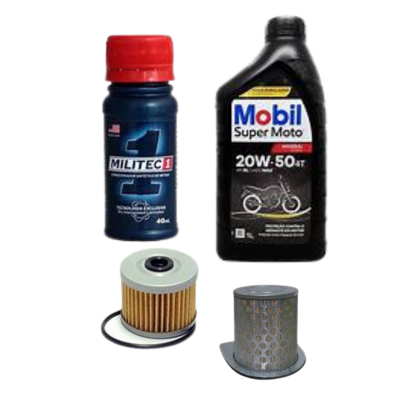 KIT  MOBIL 20W50 +MILITEC + FILTRO DE AR  + FILTRO DE OLÉO TWISTER 2001 Á 2008