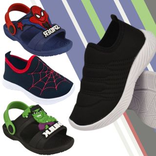 Kit Tênis Infantil Menino + Sandália Criança Babuche Infantil Promoção