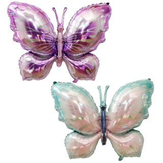 5 Balão Metalizado Borboleta Gigante Lilás ou Azul 100x74cm Festa Jardim em Oferta na Shopee