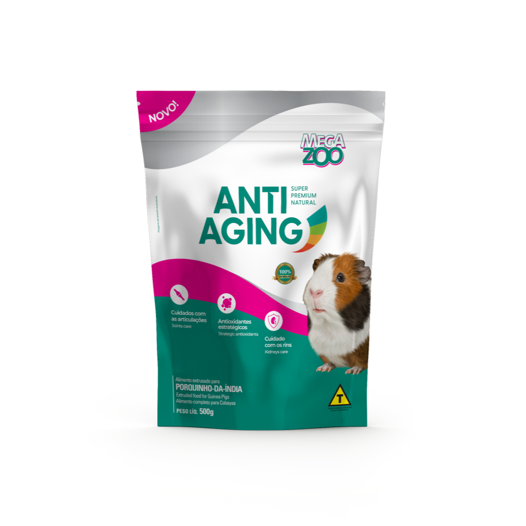Ração Megazoo Porquinho Anti-Aging para Porquinho da Índia 500g