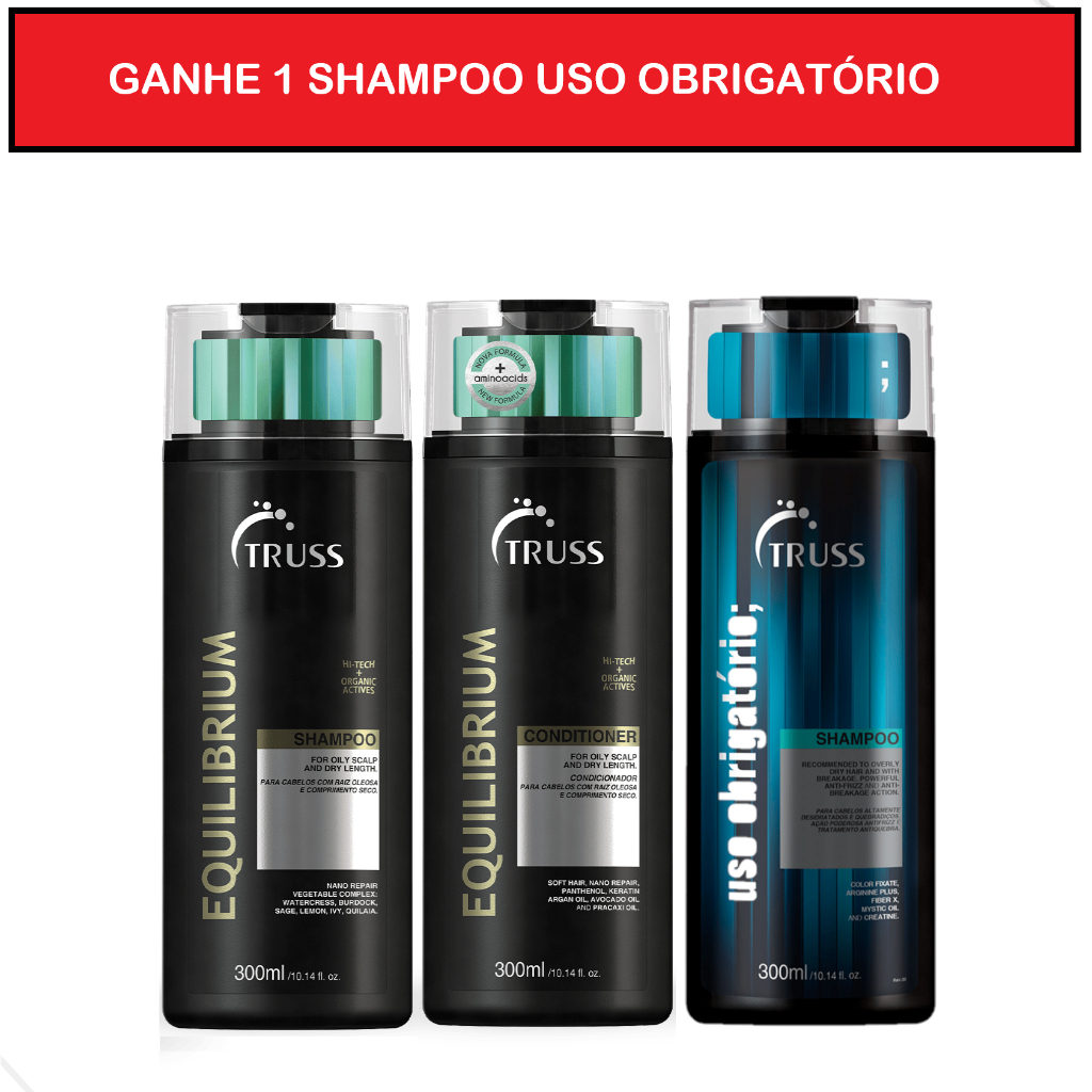 Truss Kit Equilibrium sh + cond + Shampoo Uso Obrigatório 300ml