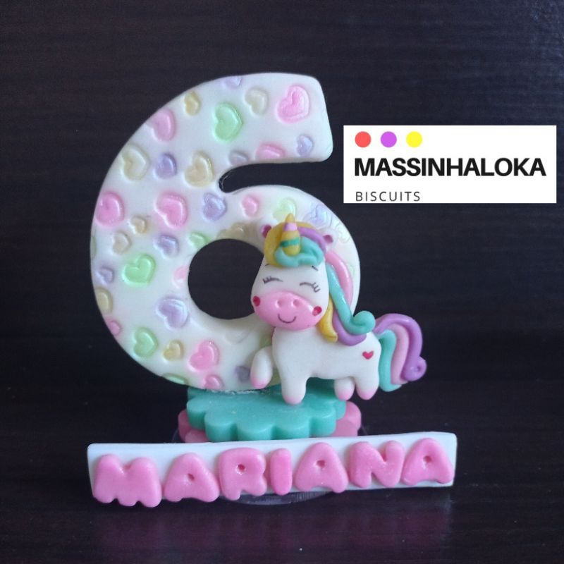 Vela festa de aniversário unicórnio Massinhaloka Biscuits em Oferta na Shopee