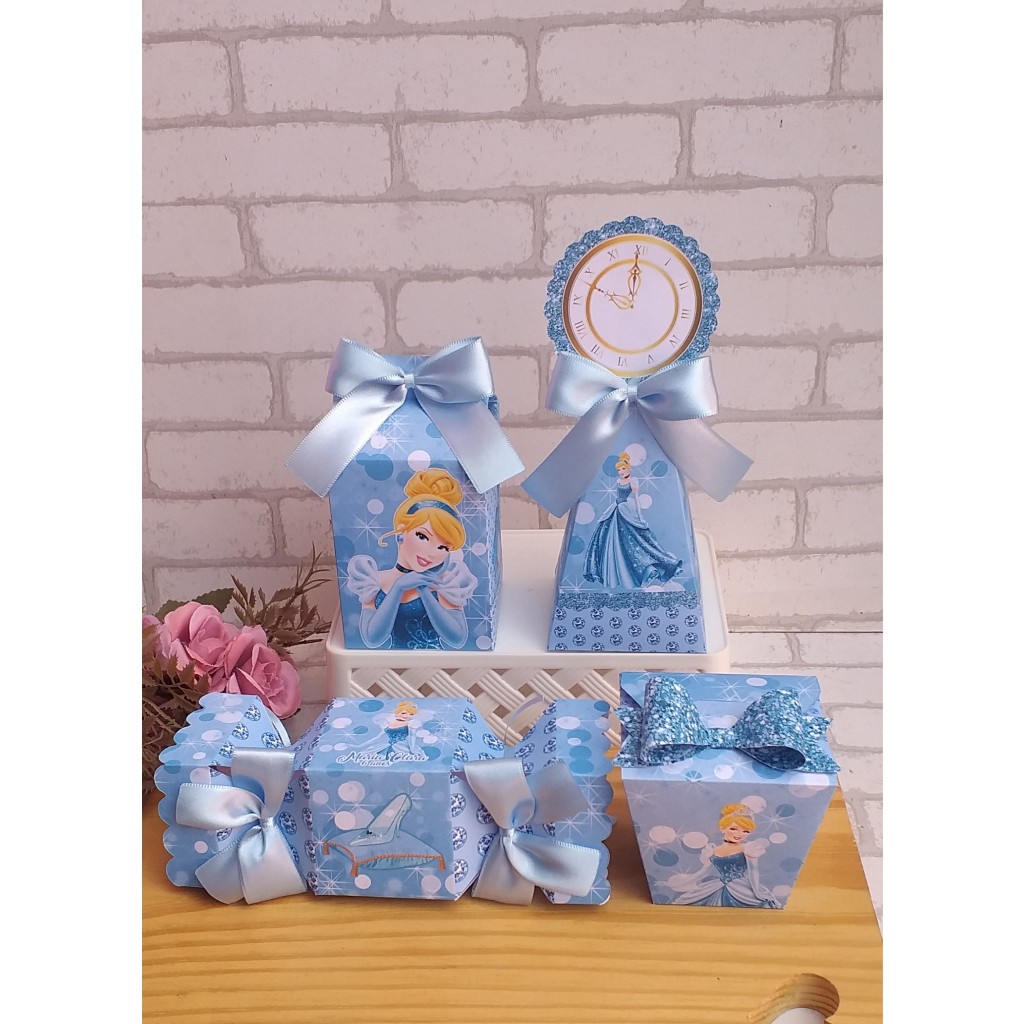 Kit Festa Cinderela | Personalizados | Aniversários | Papelaria Personalizada | caixinhas | Lembrancinhas