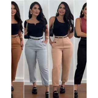 Calça zara perna reta Feminina tecido premium em Oferta na Shopee