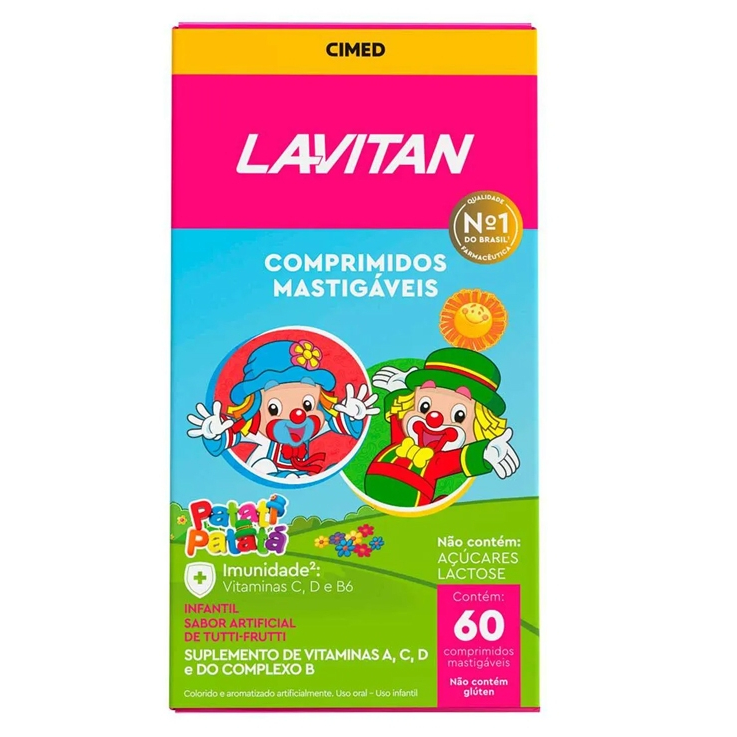 LAVITAN INFANTIL SABOR TUTTI FRUTTI COM 60 COMPRIMIDOS