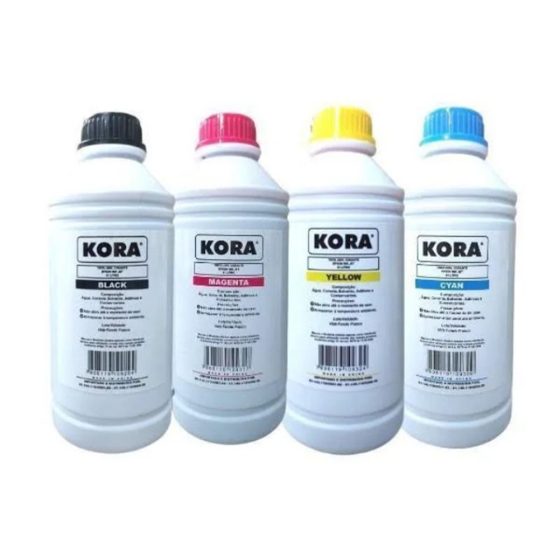 Kit 4 Litros Tintas Masterprint Kora Compatível Epson