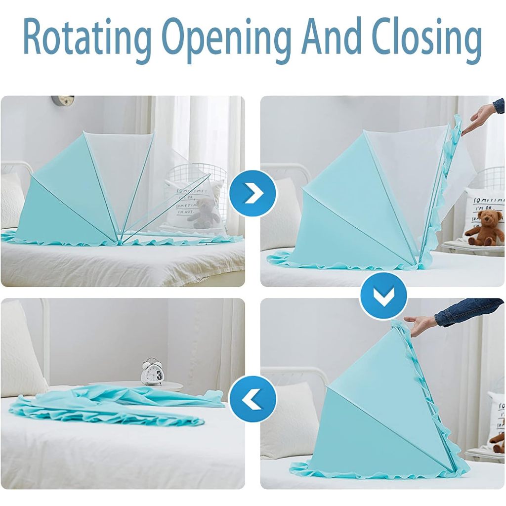 Mosquiteiro Infantil Dobrável Rede Mosquiteira Portátil 100x45x40cm e 125x65x65cm