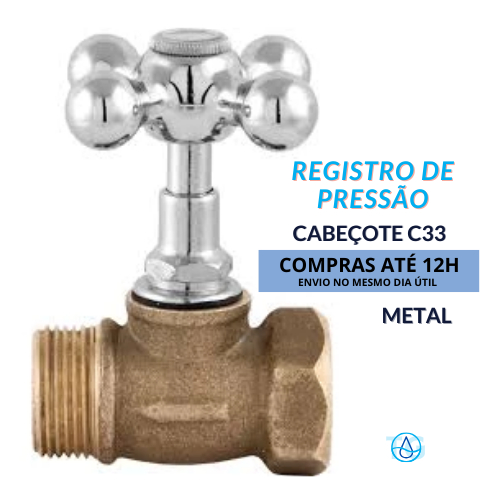 Registro De Pressão Para Chuveiro Completo em Metal Padrão Deca 3/4 Base e Cabeçote em Metal C33 em Oferta na Shopee