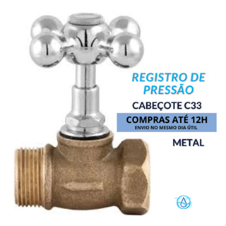 Registro De Pressão Para Chuveiro Completo em Metal Padrão Deca 3/4 Base e Cabeçote em Metal C33 em Oferta na Shopee