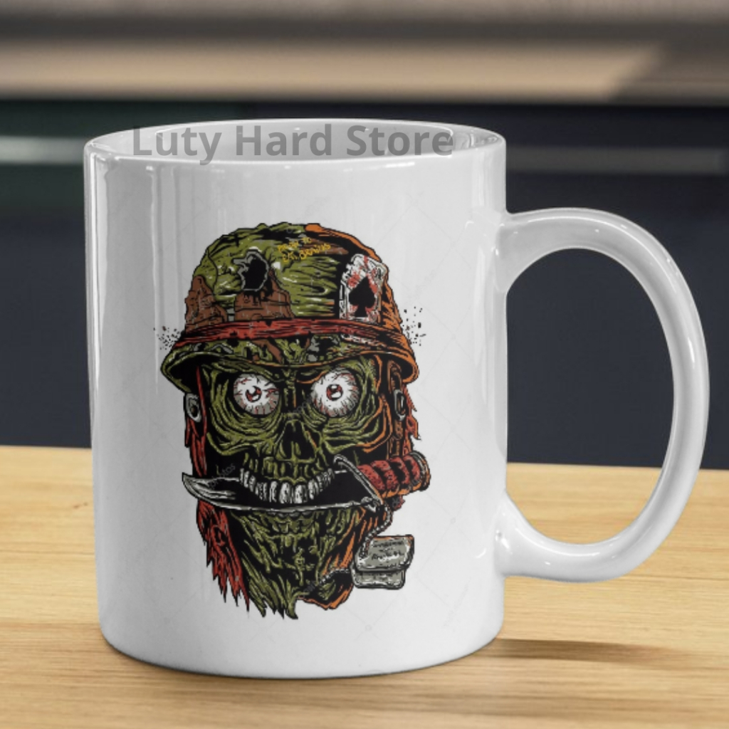 Caneca Caveira Caveira Mexicana Drácula Rock Halloween Presente Decoração