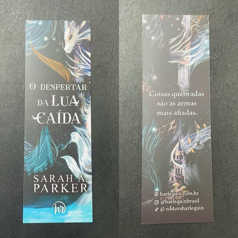 marcador de livro original - o despertar da lua caída / a canção dos dragões perdidos - Sarah A Parker