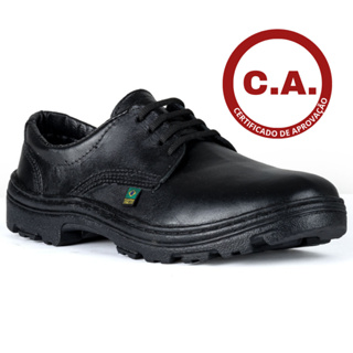 Sapato De Segurança De Amarrar Em Couro Com Certificação CA Biqueira PVC em Oferta na Shopee