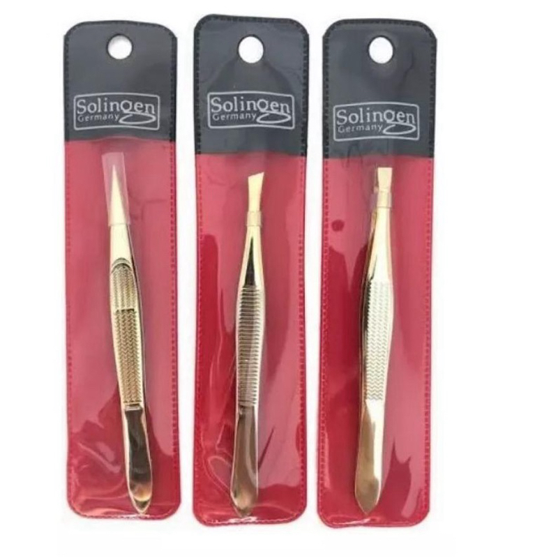Kit 3 Pinças Solingen Para Designer De Sobrancelhas (Chanfrada + Agulha + Reta )