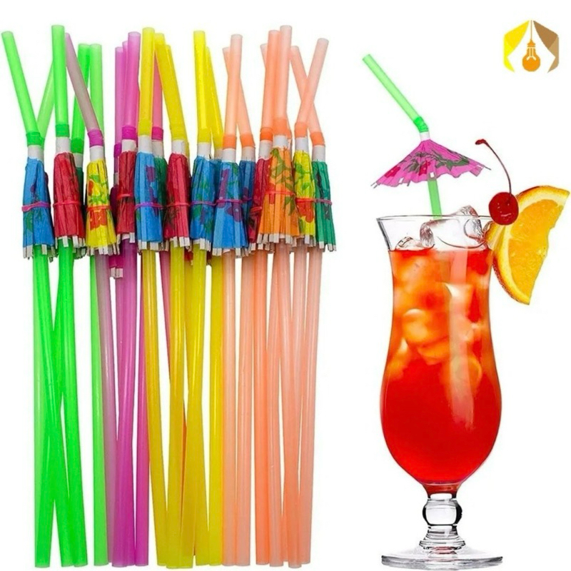 10~50 Canudos Enfeite Drink Guarda Chuva DRINK Festa MISTO BIODEGRADAVEL em Oferta na Shopee